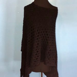 Black knit poncho